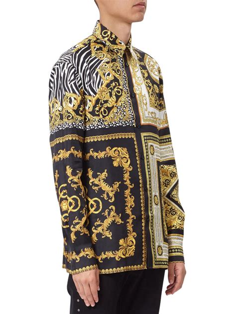 versace print shirt men